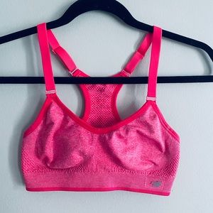 New Balance Women's Bright Fuchsia & Heather Pink Racer Back Sports Bra Size XS